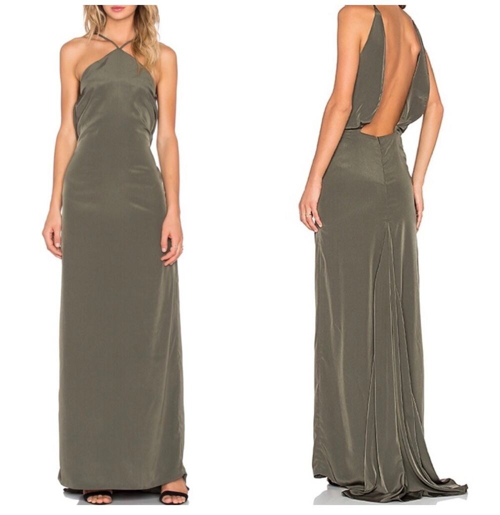 Assali Paola Grand Dress in Army Green Size XS